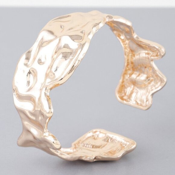 Abstract Ripple Open Cuff Bracelet - Picture 1 of 4